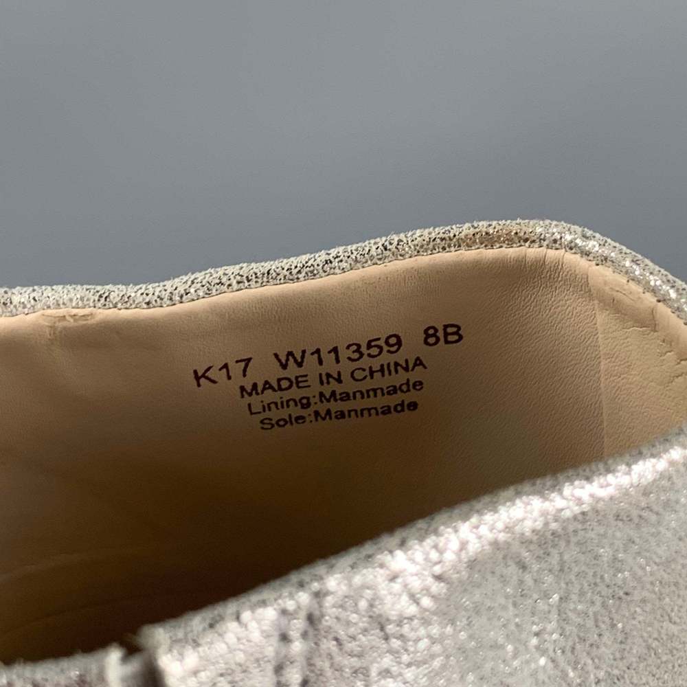 COLE HAAN Silver Leather Peep Toe Sandals - Picture 6 of 7